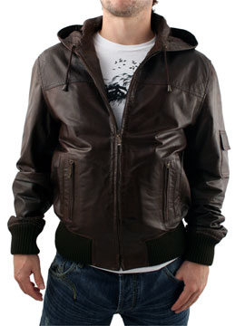 Leather Brown Half Perforated Jacket