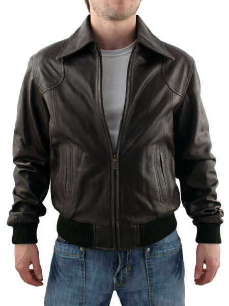 Leather Brown Vintage Bomber Jacket