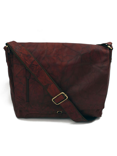 Leather Burgundy OverSized Messenger Bag