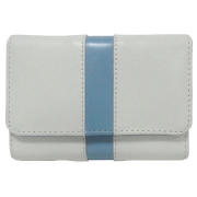 Leather Camera Case White with Blue Stripe