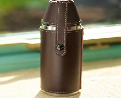 Leather Camping Flask with Cups 5241S