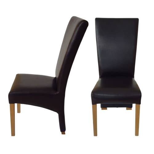 Newbury Brown Leather Curveback Chair