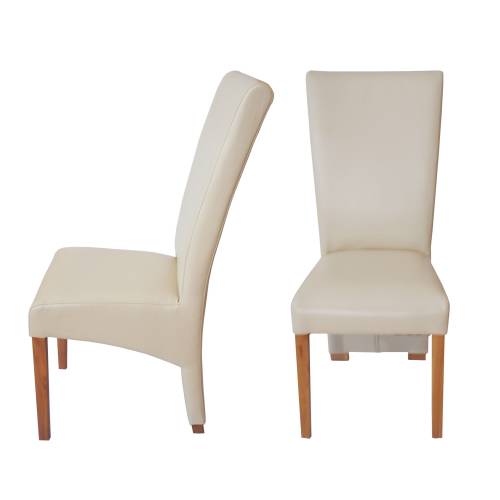 Newbury Cream Leather Curveback Chair