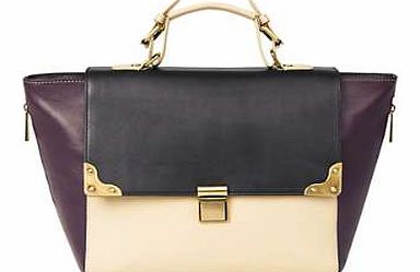 Leather Colour Block Bag