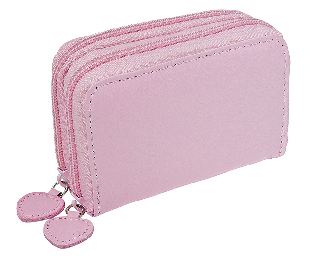 leather Concertina Purse Pale Pink Personalised (PEE)