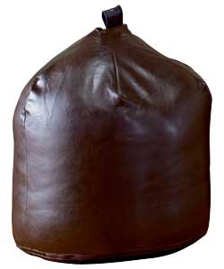 Leather Effect Bean Bag Cover - Brown