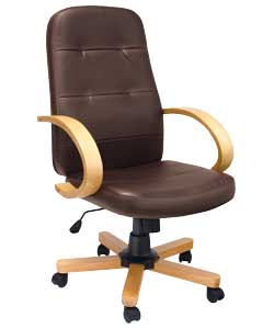 Leather Effect Managers Swivel Office Chair -