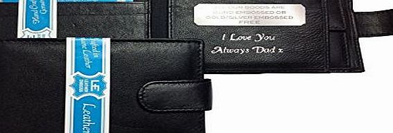 Leather-Emboss Personalised Engraved Leather mens wallet
