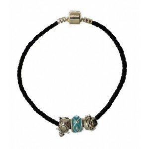 Leather Euro Style Charm Bracelet