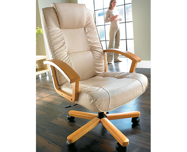leather Executive Chair, Cream (Recode)