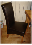 Leather High Back Leather Skirted Dining Chairs