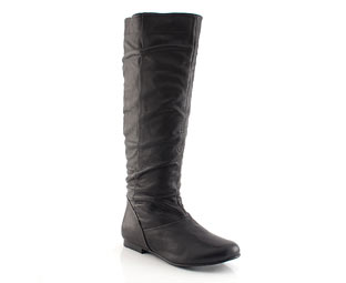 Leather Mid High Slouch Boot