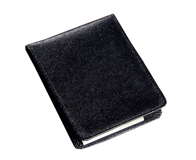 Leather Notepad and Pen - Black