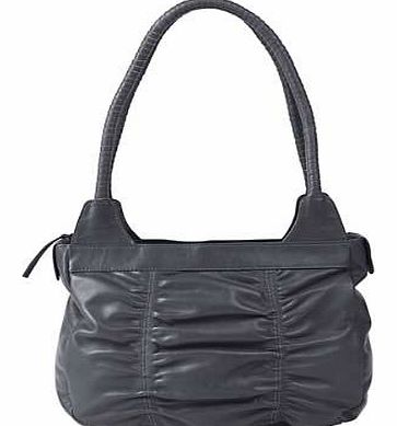 Leather Ruched Bag
