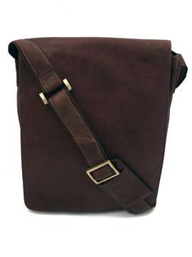 Leather Soft Brown Large Messenger Bag