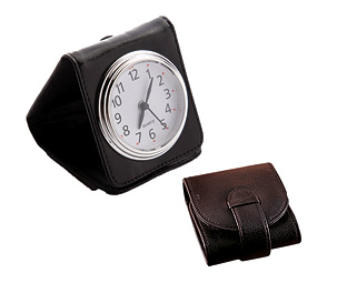 leather Travel Alarm Clock - Plain