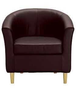 Leather Tub Chair - Chocolate