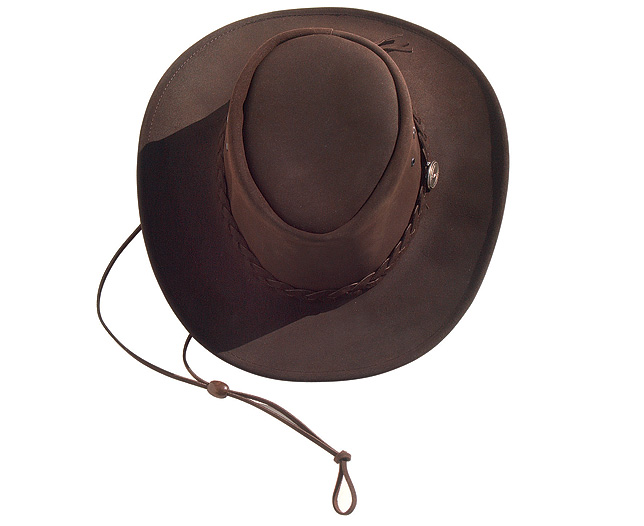 Leather Wide Brim Hat - Large - Head Circumference 59cm