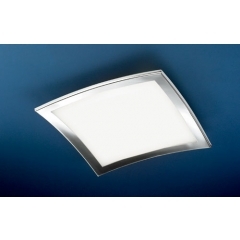 Leds-C4 Lighting Basic Square Chrome Ceiling Light Medium