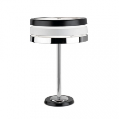 Leds-C4 Lighting Cumbia Black White and Chrome Table Lamp