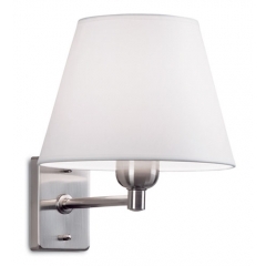 Leds-C4 Lighting Dover Nickel Wall Light with White Shade