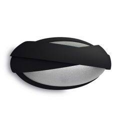 Leds-C4 Lighting Eclipse Dark Grey Oval Outdoor Wall Light