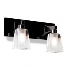 Leds-C4 Lighting Luxe Black Chrome Double Bathroom Wall Light