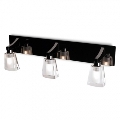 Leds-C4 Lighting Luxe Black Chrome Triple Bathroom Wall Light