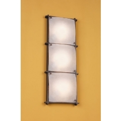 Leds-C4 Lighting Mali Brown Triple Square Wall Light