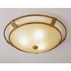 Veronese Amber and Glass Ceiling Light Small
