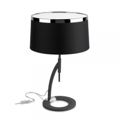 Leds-C4 Lighting Virginia Low Energy Black and Chrome Table Lamp