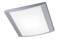 LEDS Lighting Alpen Modern Low Energy Ceiling Light In Grey With A White Satin Glass Shade