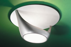 LEDS Lighting Diana Contemporary Satin Nickel Ceiling Light With Extra White Tempered Glass