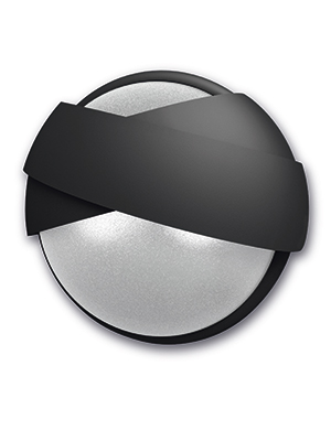 LEDS Lighting Eclipse Modern Black And White Round Outdoor Wall Light With An IP54 Rating