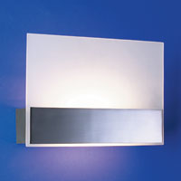 Flat Medium Satin Nickel Wall Light With White Optic Glass Shade