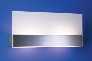 Flat Modern Energy Saving Wall Light With White Optic Glass Shade