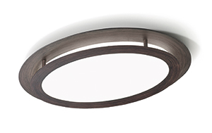 LEDS Lighting Granada Modern Oval Ceiling Light In A Brown Finish With A White Opal Polycarbonate