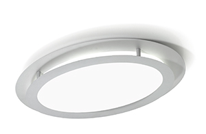 LEDS Lighting Granada Modern Oval Ceiling Light In A Grey Finish With A White Opal Polycarbonate