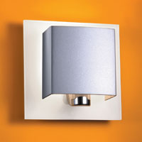 LEDS Lighting Level Contemporary Wall Light In Grey Texture With Chrome Detail And Glass Back Plate