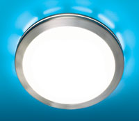 LEDS Lighting Mini Modern Satin Nickel Round Wall Light With A White Optic Glass Shade