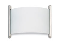 Niza Modern Modern Satin Nickel Wall Light With A White Satin Glass Shade