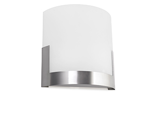 Niza Modern Satin Nickel And White Satin Glass Wall Light