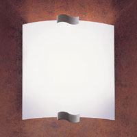 Ola Modern Satin Nickel Wall Light With A White Optic Glass Shade