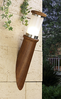 LEDS Lighting Outdoor Wall Light Modern Teak And Stainless Steel