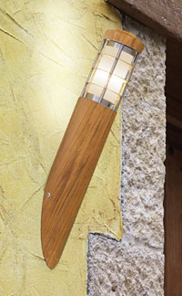 Outdoor Wall Light Modern Teak Wood And Stainless Steel