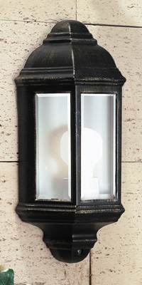 Outdoor Wall Light Traditional Black Aluminium
