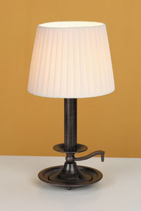 Provenza Traditional Antique Brown Table Lamp With A Beige Pleated Fabric Shade