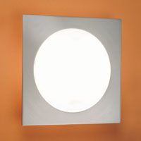 LEDS Lighting Ska Modern Square Wall Light In Satin Nickel With A White Optic Glass Diffuser