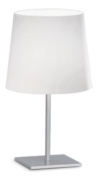 LEDS Lighting Table Lamp Modern Grey With White Fabric Shade