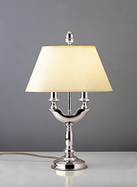 Table Lamp Traditional Chrome With Cream Fabric Shades